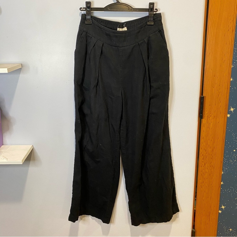 Abercrombie & Fitch black linen blend pants S
